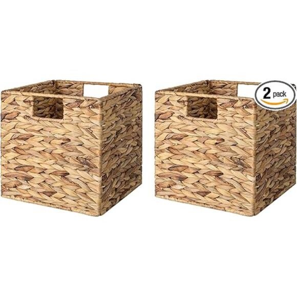 Wicker Baskets for Storage with Liners, Water Hyacinth Storage Baskets - Picture 7 of 7